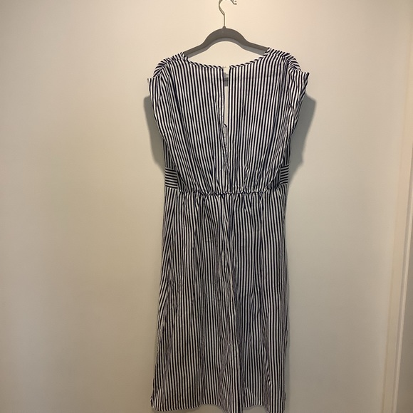NWT ECOWISH Womens Striped Summer Midi dress V-neck Blue White size XL - Picture 7 of 10
